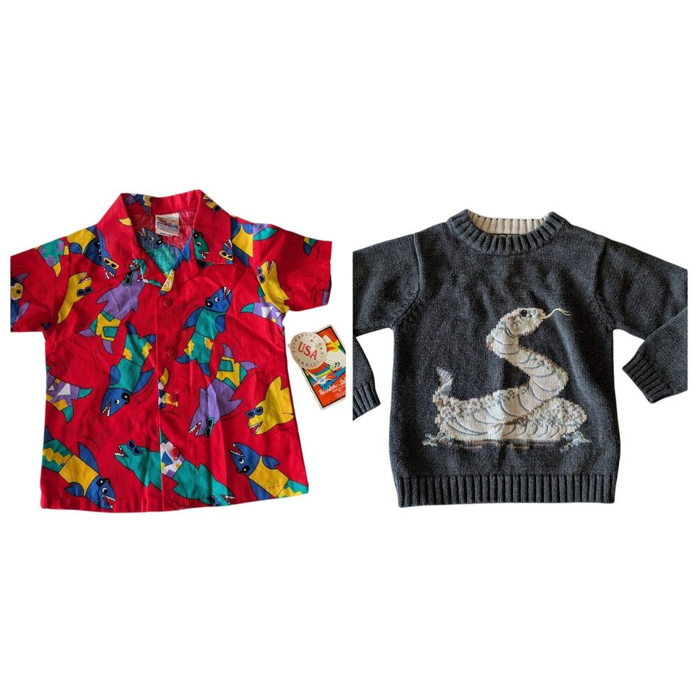 Lot 2 Size 4 Organically Grown Snake Sweater Harbor Island Shark Shirt